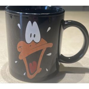 Daffy Duck Looney Tunes Vintage Coffee Mug HTF Warner Bros 1991 Rare Black